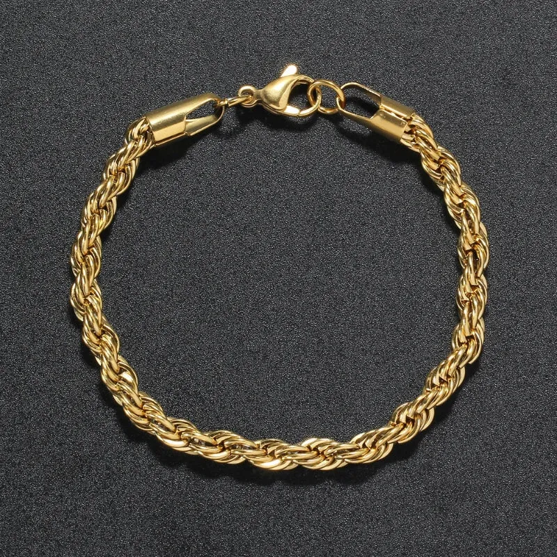 925 Sterling Silver Fashion Silver Jewelry Gift 2024 New High Quality Women Men Chain Male Twisted Rope Necklace Bracelets Gift